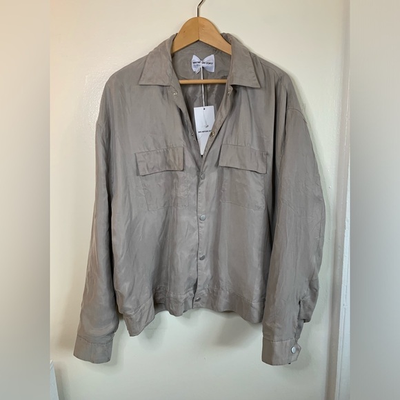 Mki Miyuki Zoku Men's Beige Bomber Jacket Size L NWT - Picture 1 of 9